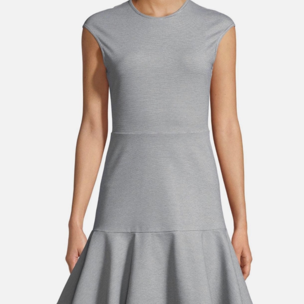 Theory Essential Ponte Flare Dress- size 4 - b&w stripe